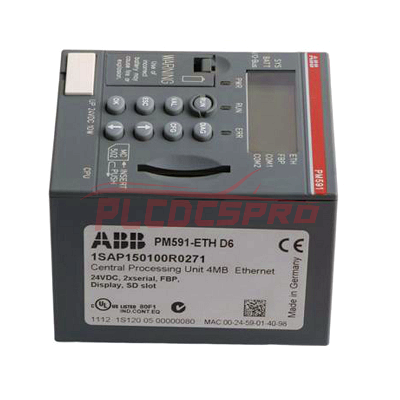 PM591-ETH ABB 1SAP150100R0271 Processor Module, Memory 4MB