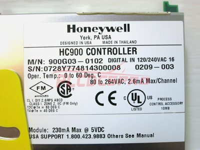 Honeywell 900G03-0102 Цифров вход 120/240 VAC DI 51500209-003 HC900